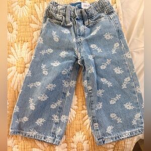 Old Navy Blue and White Wide Leg Jeans